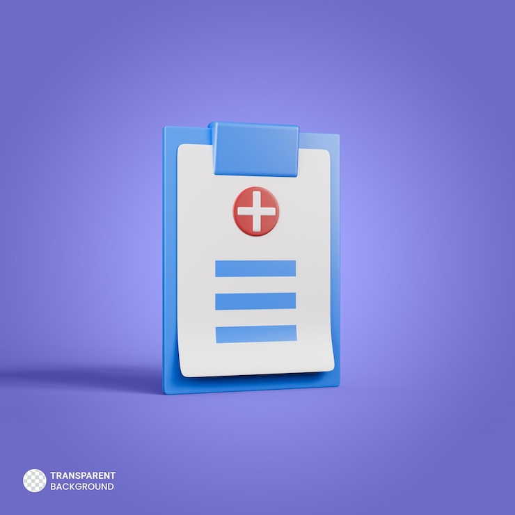 PSD grátis ícone de prescrição isolado renderização 3d ilustração