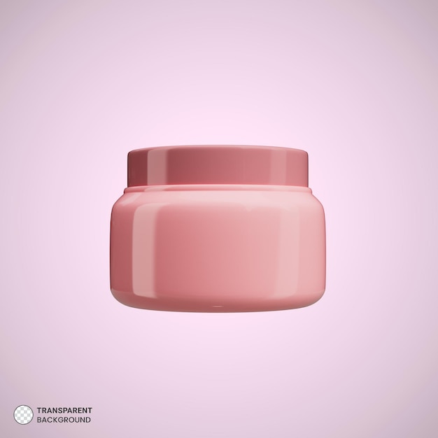 Ícone de rosto creme luxuoso cosmético isolado ilustração de renderização 3d