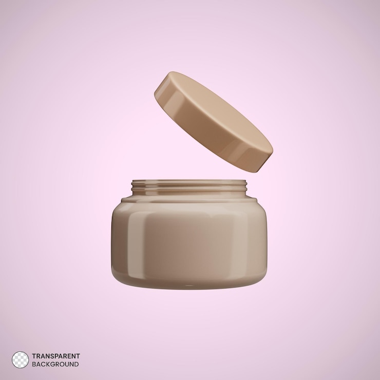 PSD grátis ícone de rosto creme luxuoso cosmético isolado ilustração de renderização 3d