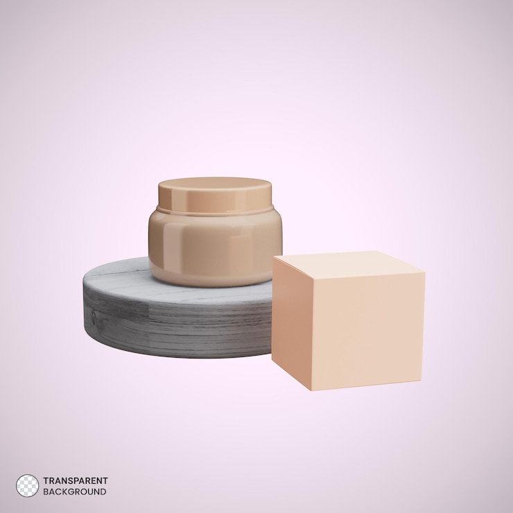 PSD grátis ícone de rosto creme luxuoso cosmético isolado ilustração de renderização 3d