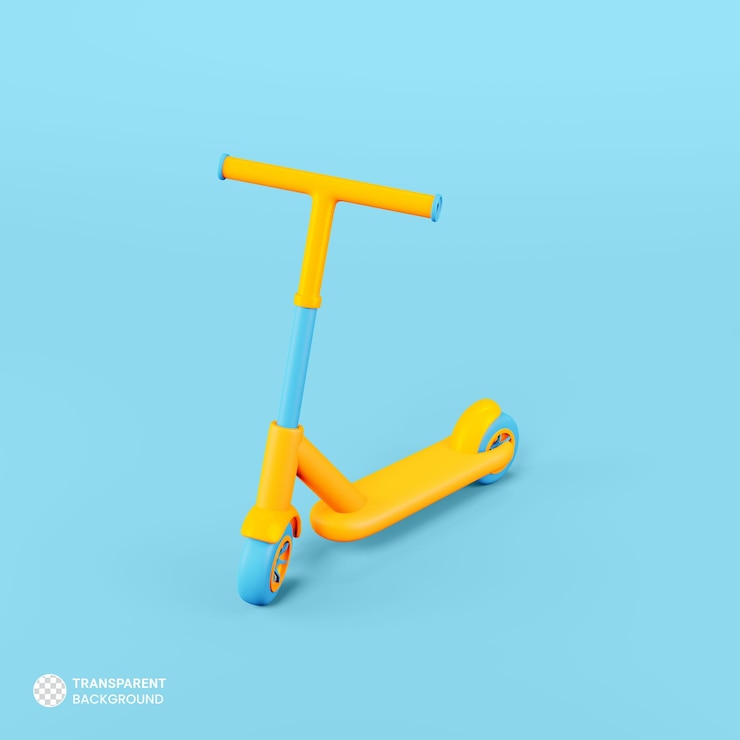 PSD grátis ícone de scooter de criança isolado renderização 3d ilustração