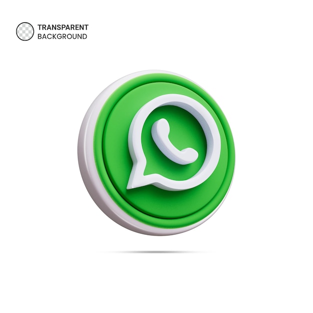Ícone do logotipo do whatsapp isolado ilustração de renderização 3d