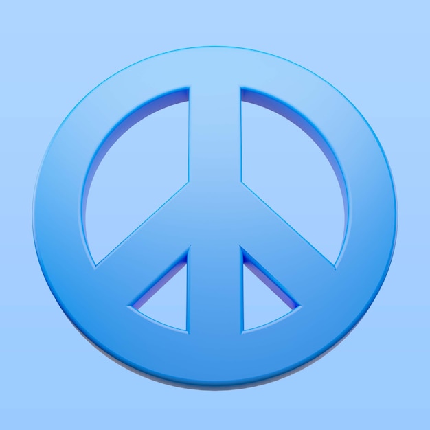 PSD grátis Ícone do símbolo de paz na renderização em 3d