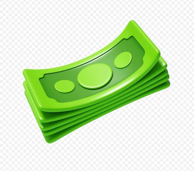 Iconha de pilha curva de dinheiro ilustração 3D