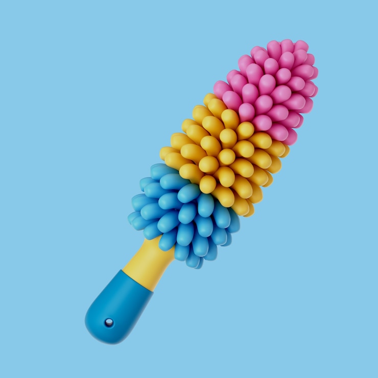 PSD grátis ilustração 3d com elementos essenciais de limpeza