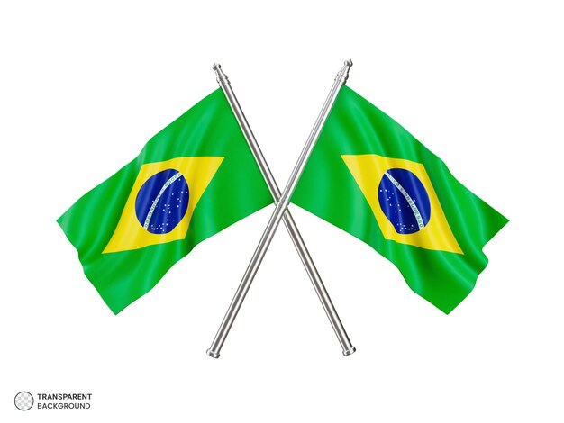 Ilustração 3d da bandeira nacional do Brasil em branco