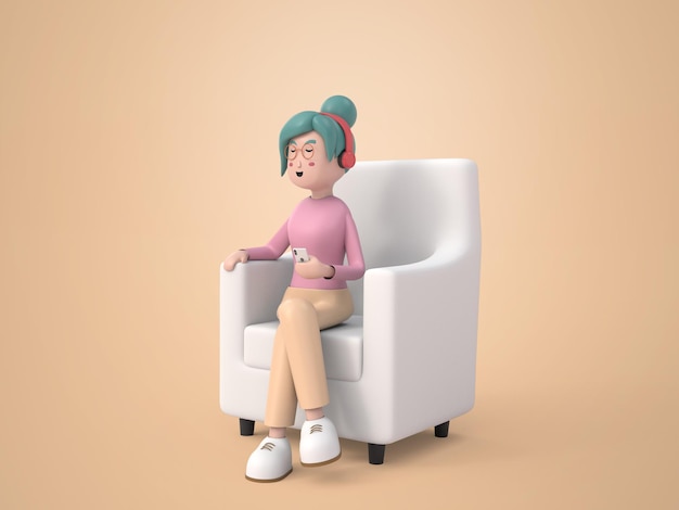 PSD grátis ilustração 3d das mulheres dos desenhos animados