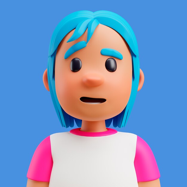ilustração 3D de avatar ou perfil humano