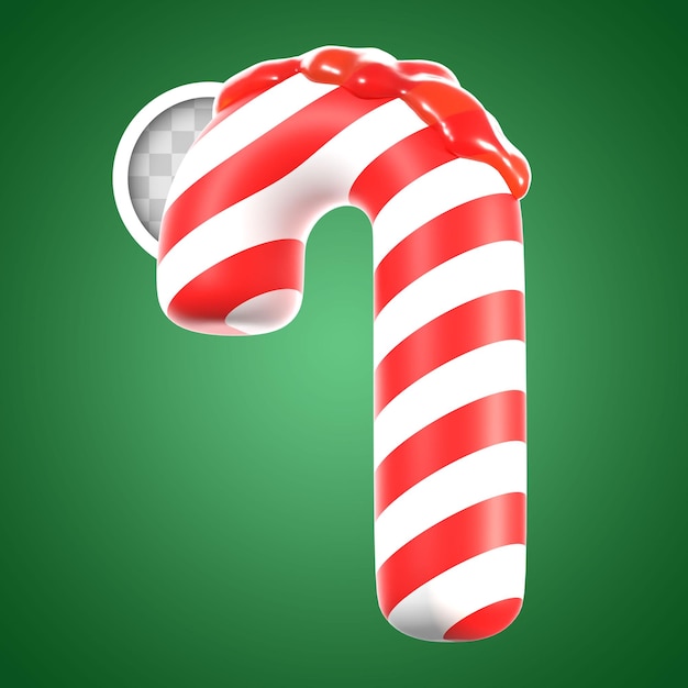Ilustração 3D de cana de doces de Natal