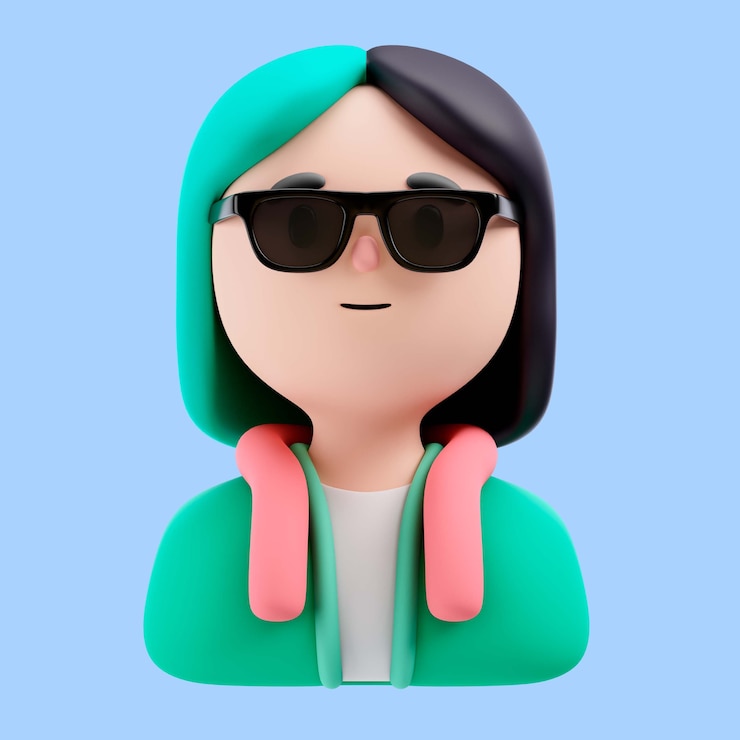 PSD grátis ilustração 3d de uma pessoa com óculos de sol
