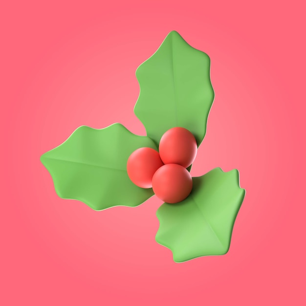 Ilustração 3d de visco de natal