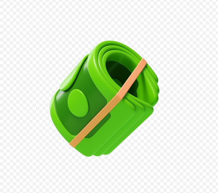 PSD grátis ilustração 3d do ícone rolled stack of money