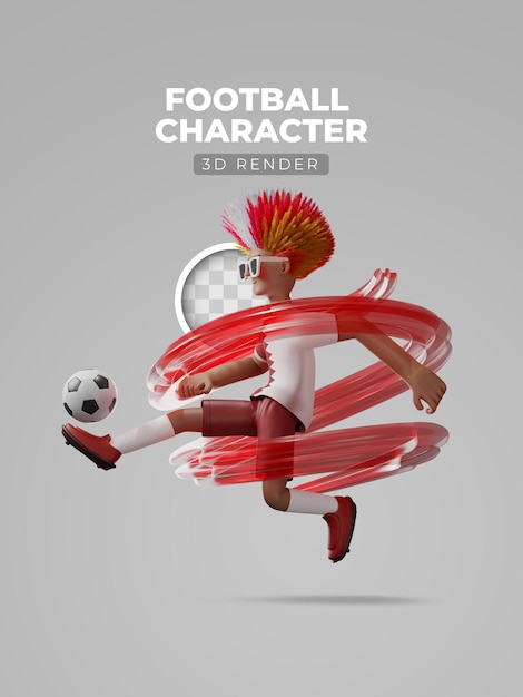 PSD grátis ilustração 3d do jogador de futebol do campeonato mundial de futebol