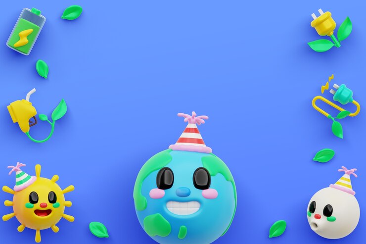 PSD grátis ilustração 3d para a celebração do dia da terra
