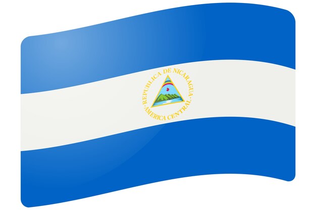 Ilustração da bandeira do país Nicarágua