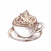 PSD grátis ilustração de café desenhada à mão