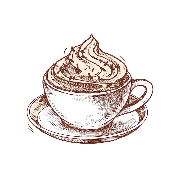 PSD grátis ilustração de café desenhada à mão