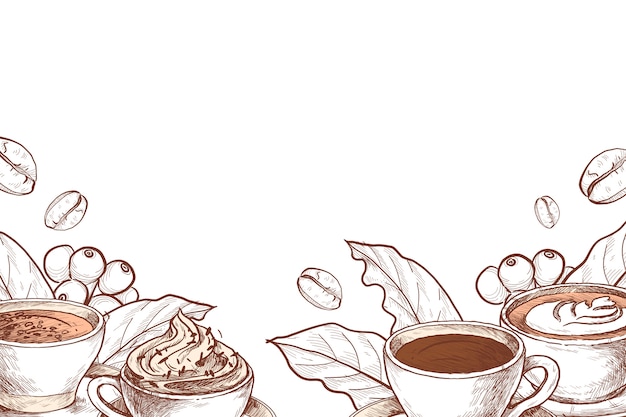 PSD grátis ilustração de café desenhada à mão