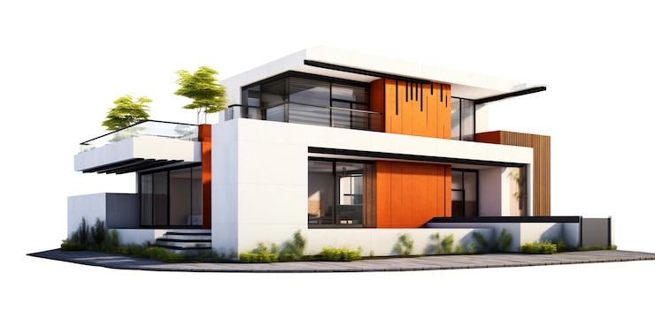 PSD grátis ilustração de casa e propriedade 3d