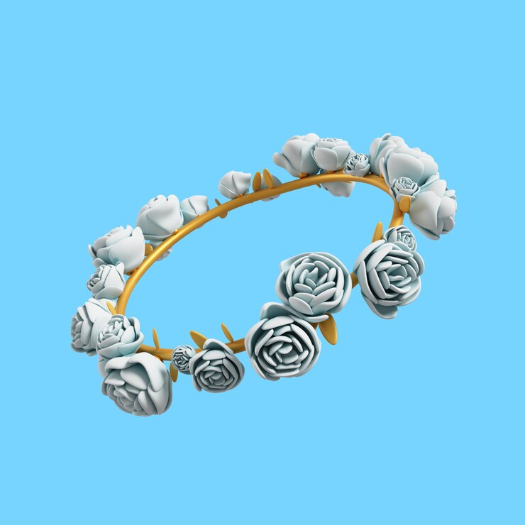 PSD grátis ilustração de casamento 3d da coroa de flores