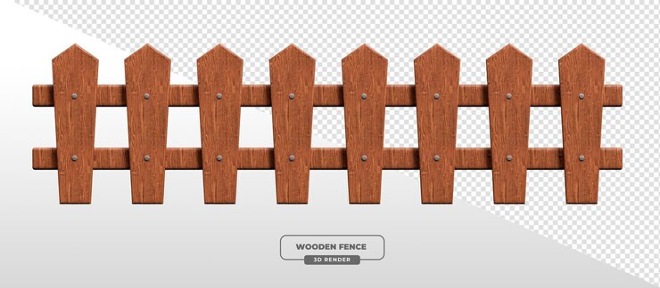 PSD grátis ilustração de cerca de madeira em 3d