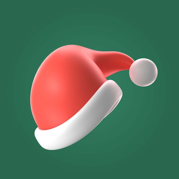 Ilustração de chapéu de Papai Noel em 3D
