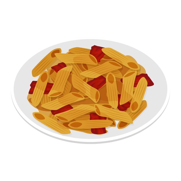 Ilustração de comida italiana isolada