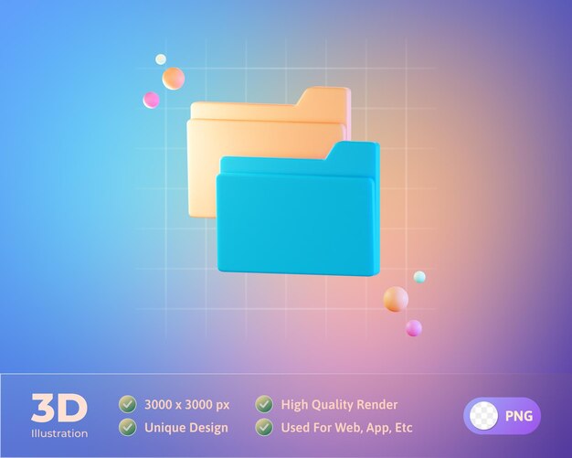 Ilustração de ícone 3d de informações de arquivos de dados