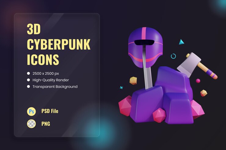 PSD grátis ilustração de ícone 3d modificação do corpo robótico ciborgue