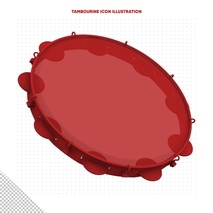 PSD grátis ilustração de ícone de pandeiro vermelho