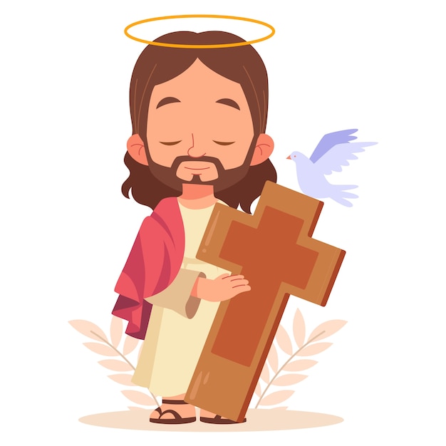 Ilustração de jesus cristo em desenho animado