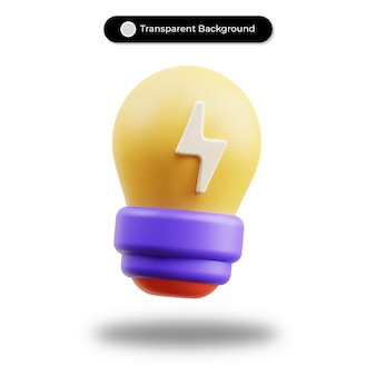 Ilustração de lâmpada de ideia de renderização 3d