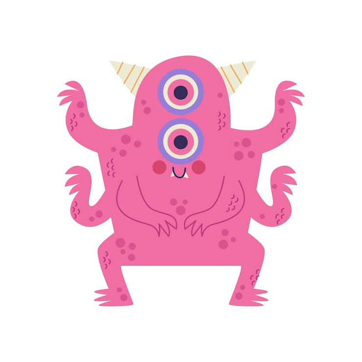 PSD grátis ilustração de monstro fofo
