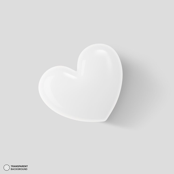 PSD grátis ilustração de renderização 3d em formato de coração branco