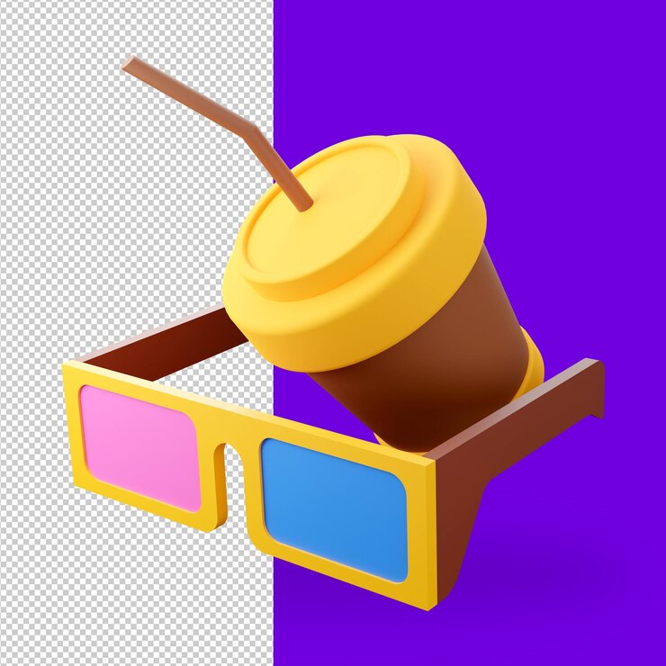 PSD grátis ilustração de renderização em 3d de cinema de óculos