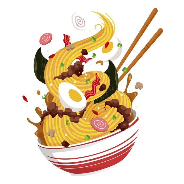 Ilustração de uma deliciosa comida japonesa