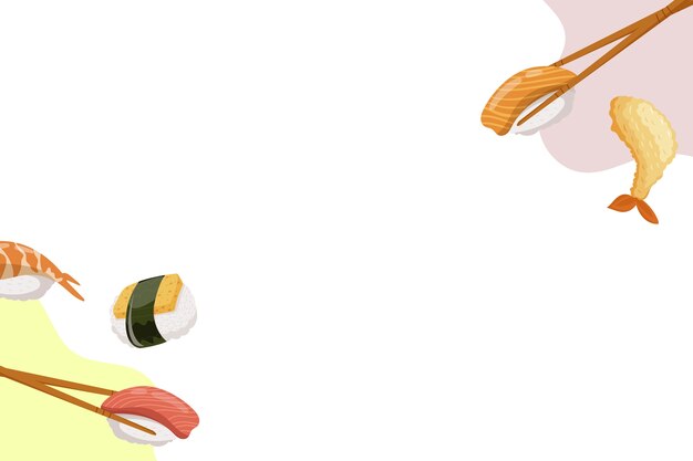 Ilustração de uma deliciosa comida japonesa