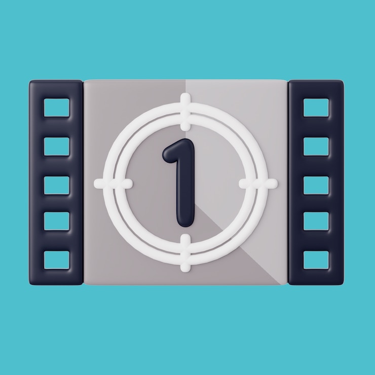PSD grátis ilustração do ícone do cinema 3d com contagem regressiva do filme
