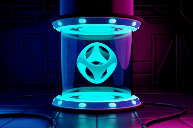 Ilustração futurista do metaverso neon