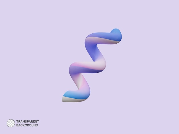Ilustração geométrica do ícone da forma espiral 3d