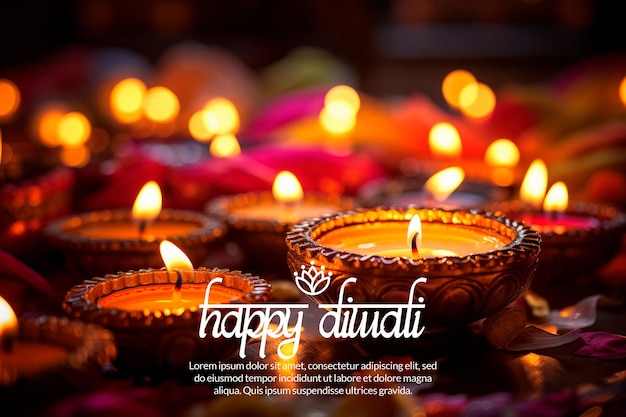 PSD grátis imagem da composição da vela para o diwali