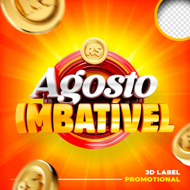 imbatível agosto promoção de supermercado selo 3d descontos especiais agosto imbativel