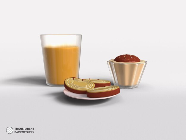Item de café da manhã ícone isolado renderização 3d ilustração