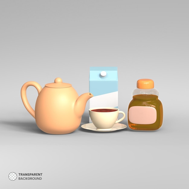 Item de café da manhã ícone isolado renderização 3d ilustração