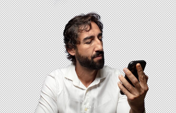 PSD grátis jovem adulto a usar um telemóvel