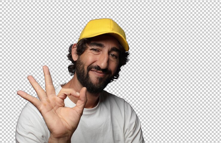 PSD grátis jovem adulto empregado barbudo