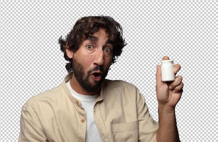 PSD grátis jovem adulto homem barbudo conceito de gripe