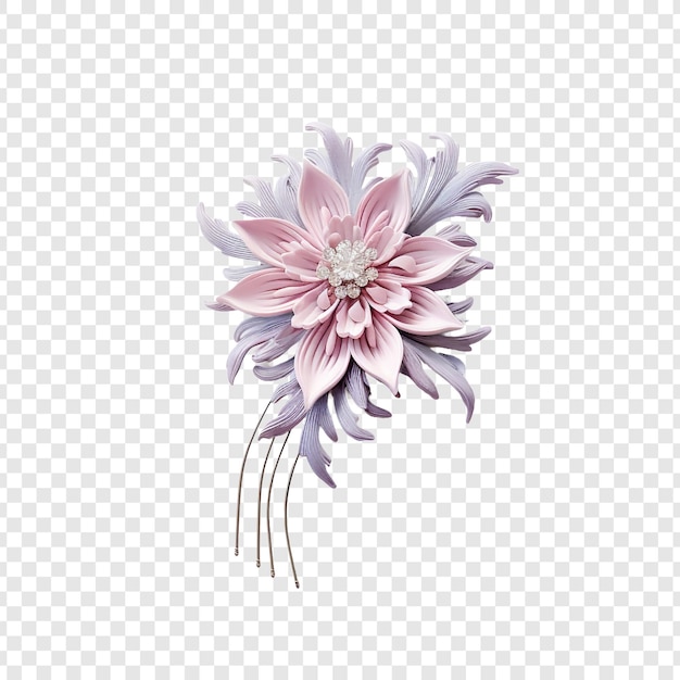 Kanzashi ornamento de cabelo japonês jóias isoladas em fundo transparente