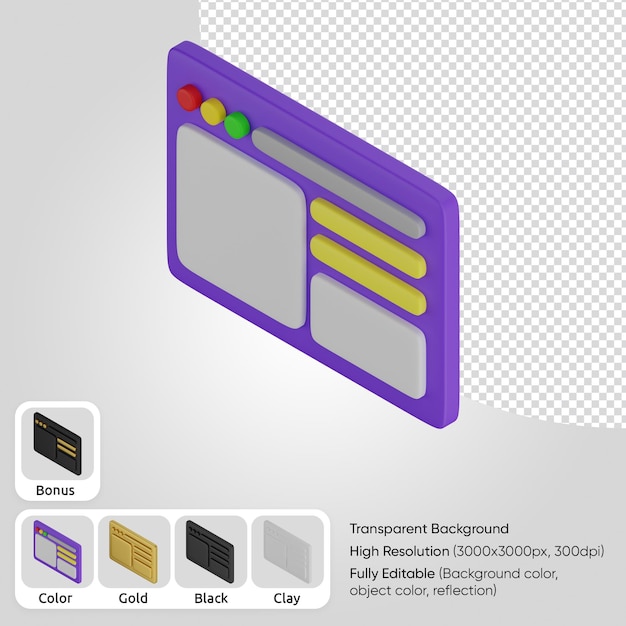 Layout da web 3d isométrico