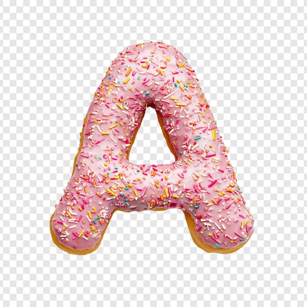 Letra de Donut Rosa Um Alfabeto Doce Sprinkles